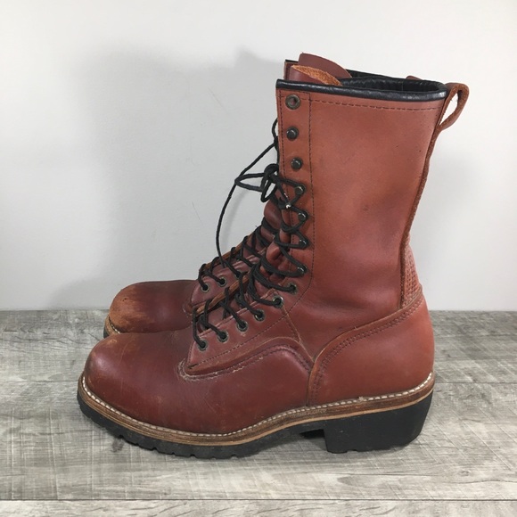 Red Wing Shoes 2221 LoggerMax Safety Toe Linesman Leather Work Mens Boots Size 9 - Picture 6 of 11